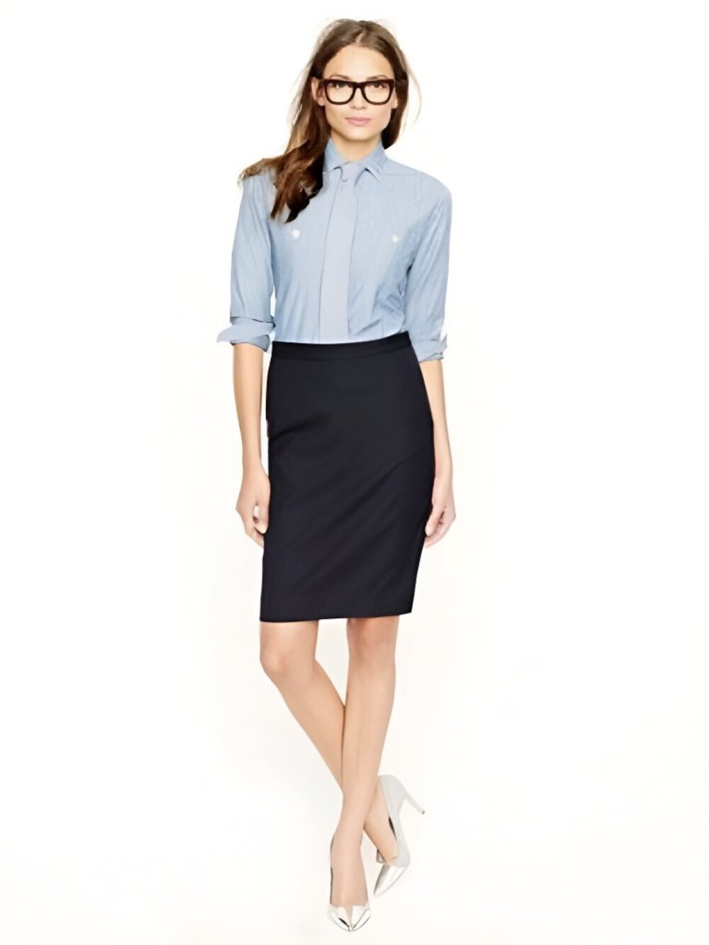 J. Crew Pencil Skirt in Super 120s Wool Black 2 #A2861